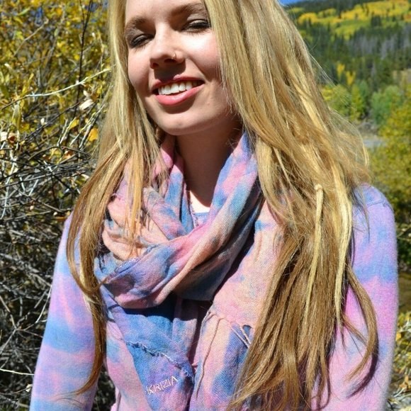 New Calypso 100% Cashmere  Sweater Pink Peach blue purple pullover Small XS dyed - Picture 2 of 7